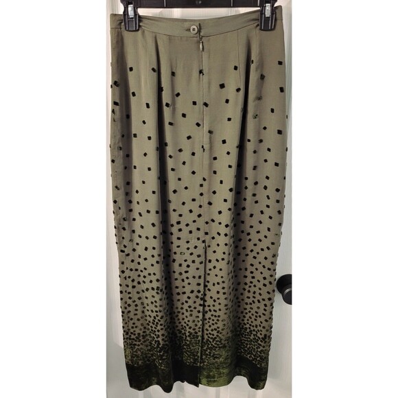 Doncaster Silk Rayon Blend Green Maxi Skirt - Size 4 - Picture 3 of 8